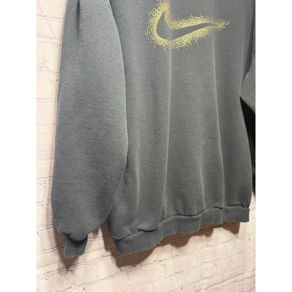 Nike Crewneck Pullover Sweatshirt Black Sz XL Casual Layer Gold Logo
